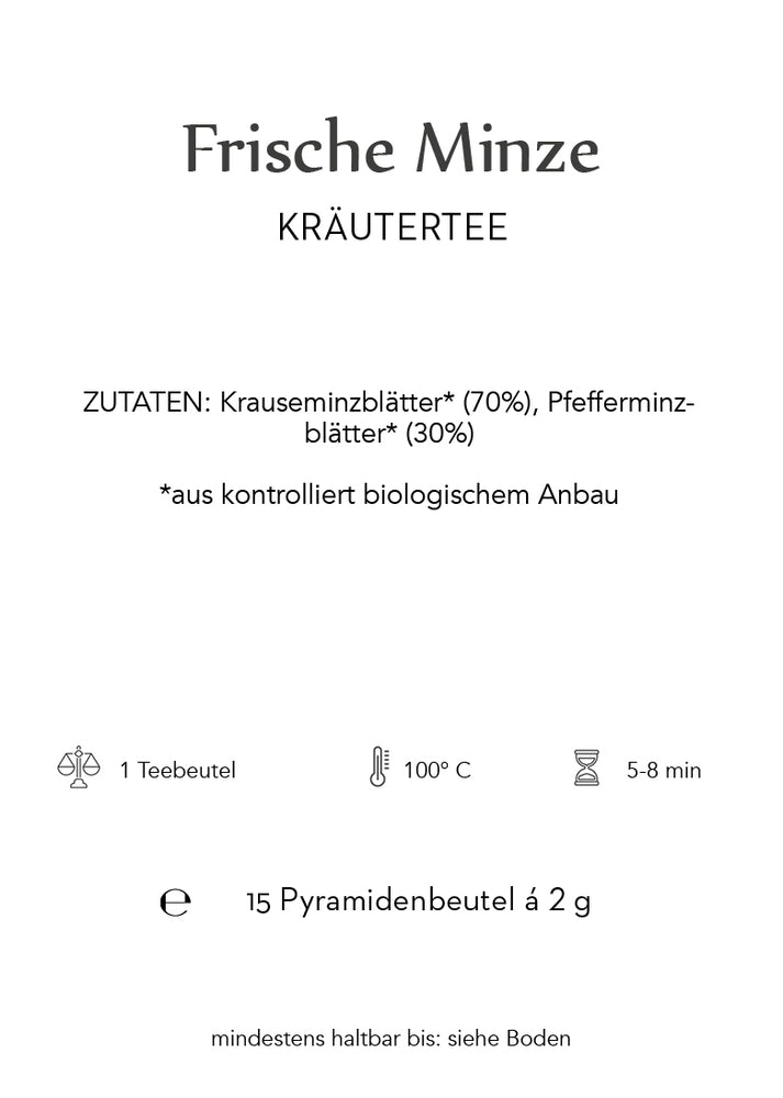
                  
                    Laden Sie das Bild in den Galerie-Viewer, Frische Minze Pyramiden-Teebeutel 15 Stk.
                  
                