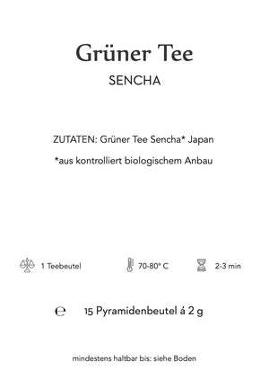 
                  
                    Laden Sie das Bild in den Galerie-Viewer, SENCHA Grüntee Pyramidenbeutel (15 Stück)
                  
                